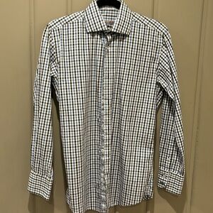 Touch by Ballin Men's Striped Plaid Dress Shirt with Contrast Cuffs - Si…